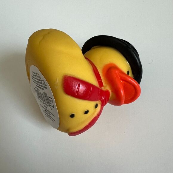 Rubber Duckie Winter Holiday Christmas Black Top Hat & Red Scarf NWT - Picture 3 of 5